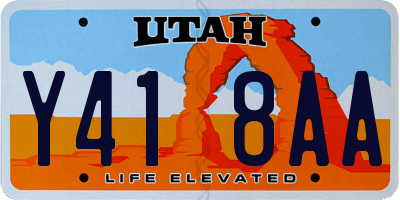UT license plate Y418AA