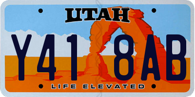 UT license plate Y418AB