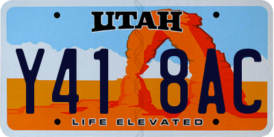 UT license plate Y418AC