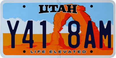 UT license plate Y418AM