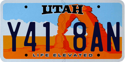 UT license plate Y418AN
