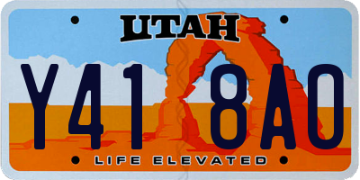 UT license plate Y418AO