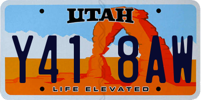 UT license plate Y418AW