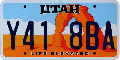 UT license plate Y418BA