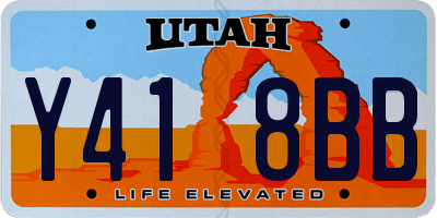 UT license plate Y418BB