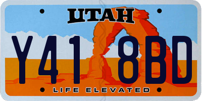 UT license plate Y418BD