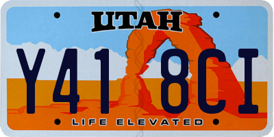 UT license plate Y418CI