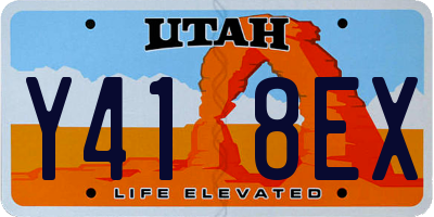 UT license plate Y418EX