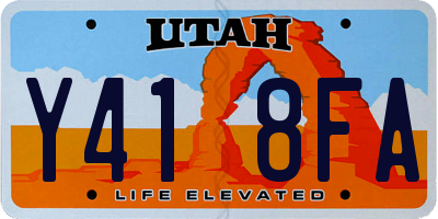 UT license plate Y418FA