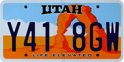 UT license plate Y418GW