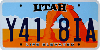 UT license plate Y418IA
