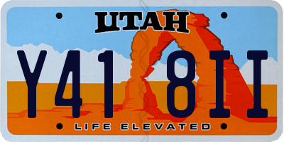 UT license plate Y418II