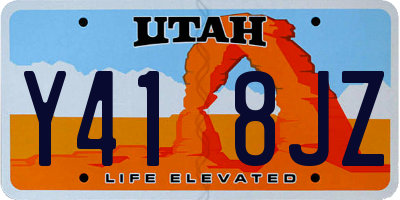 UT license plate Y418JZ