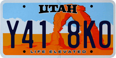 UT license plate Y418KO