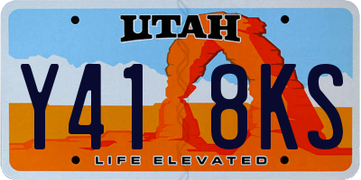 UT license plate Y418KS