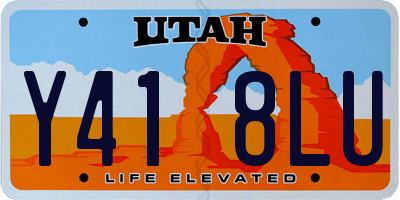 UT license plate Y418LU