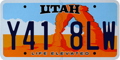 UT license plate Y418LW