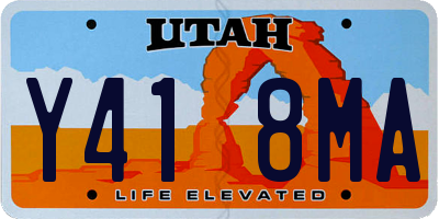 UT license plate Y418MA