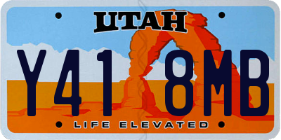 UT license plate Y418MB