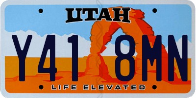UT license plate Y418MN