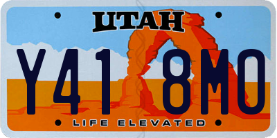 UT license plate Y418MO