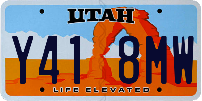 UT license plate Y418MW