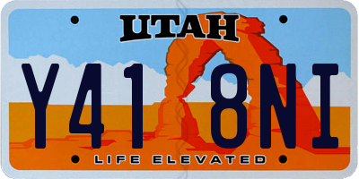 UT license plate Y418NI