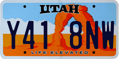 UT license plate Y418NW