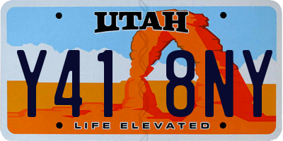 UT license plate Y418NY