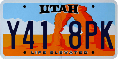 UT license plate Y418PK
