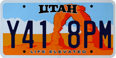UT license plate Y418PM