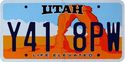UT license plate Y418PW