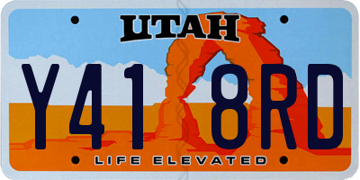UT license plate Y418RD