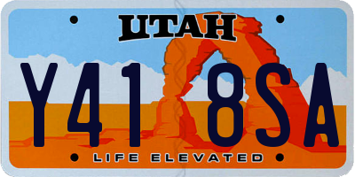 UT license plate Y418SA