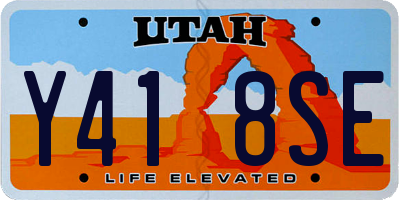 UT license plate Y418SE