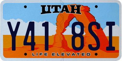 UT license plate Y418SI