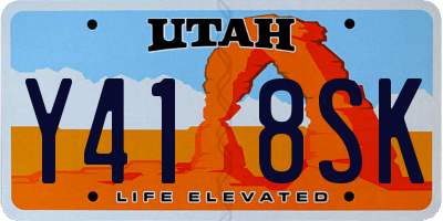 UT license plate Y418SK