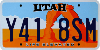 UT license plate Y418SM