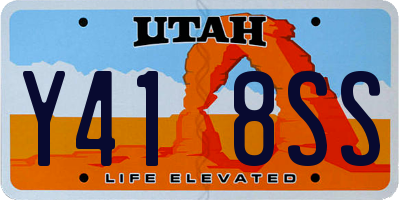 UT license plate Y418SS