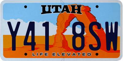 UT license plate Y418SW