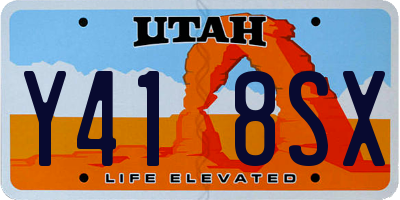 UT license plate Y418SX
