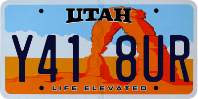 UT license plate Y418UR