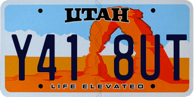 UT license plate Y418UT
