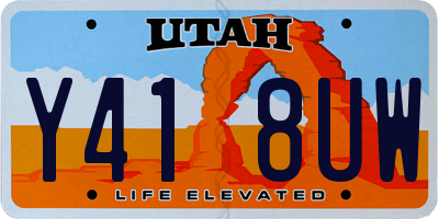 UT license plate Y418UW