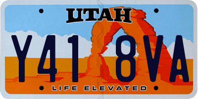 UT license plate Y418VA