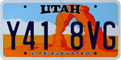 UT license plate Y418VG