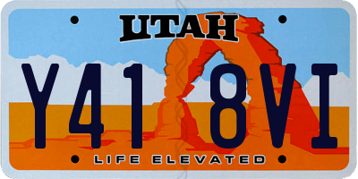 UT license plate Y418VI