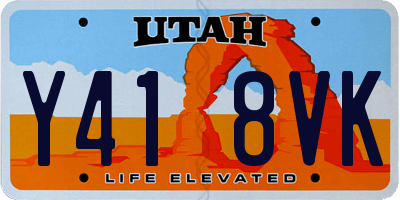 UT license plate Y418VK