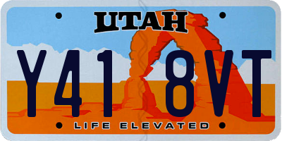 UT license plate Y418VT