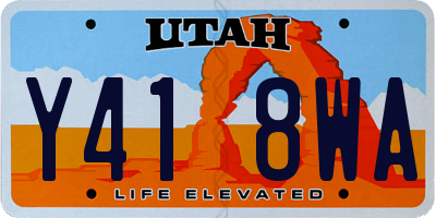 UT license plate Y418WA